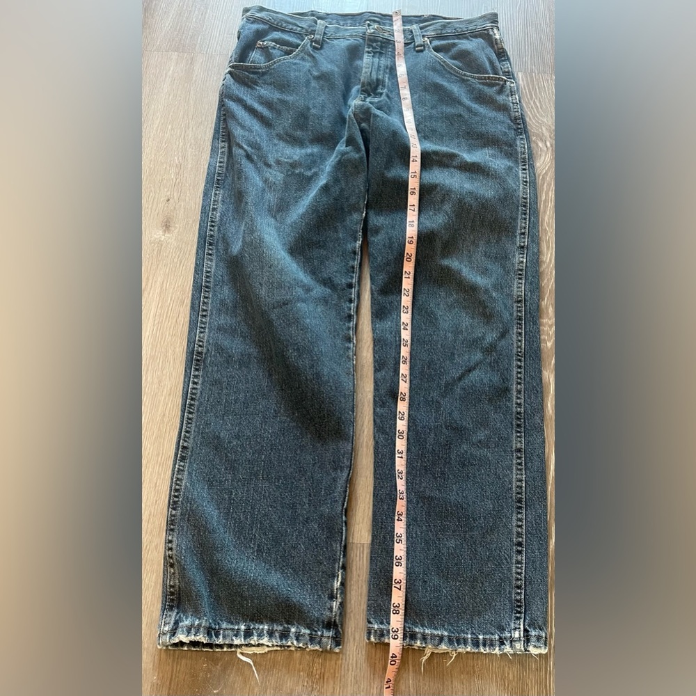 Wrangler Men's Regular Fit Jeans 34x29 Pockets 100%Cotton Blue Distressed - Picture 3 of 7